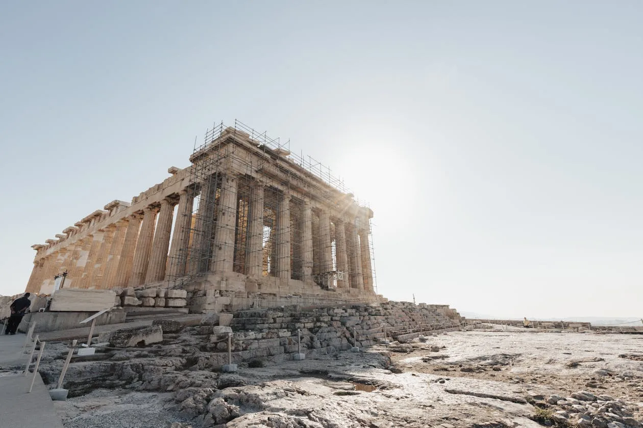Parthenon columns on the Acropolis of Athens