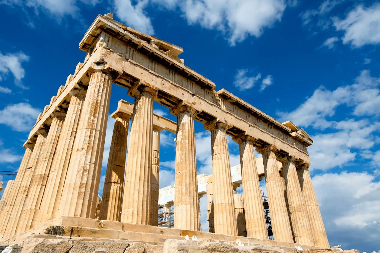 Propylaea gateway columns on the Acropolis of Athens