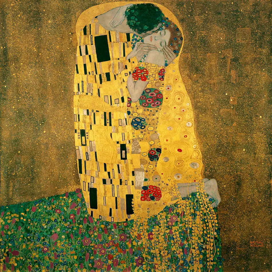 Gustav Klimt, The Kiss, 1908 — Upper Belvedere, Vienna
