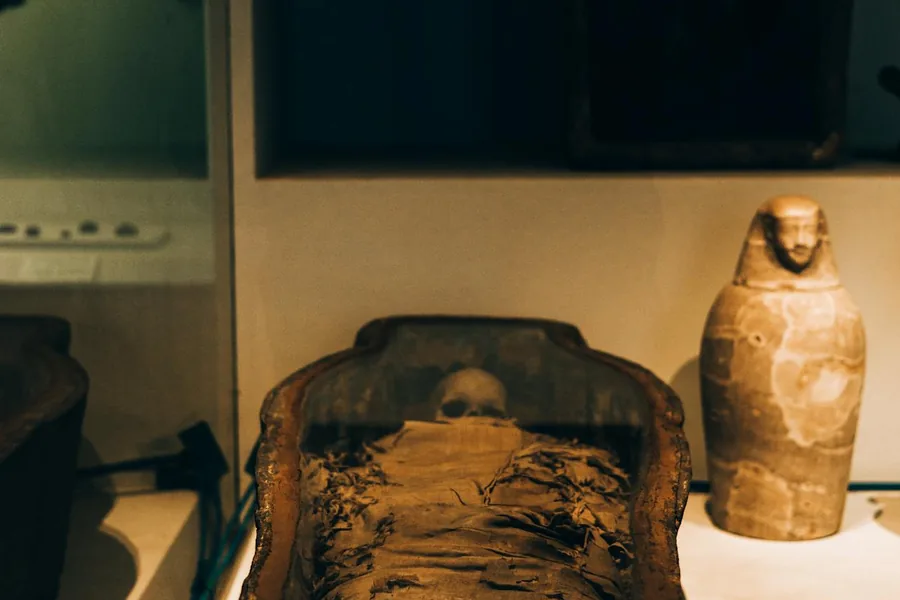 The mummy of Katebet — a gilded inner coffin from the New Kingdom period of ancient Egypt