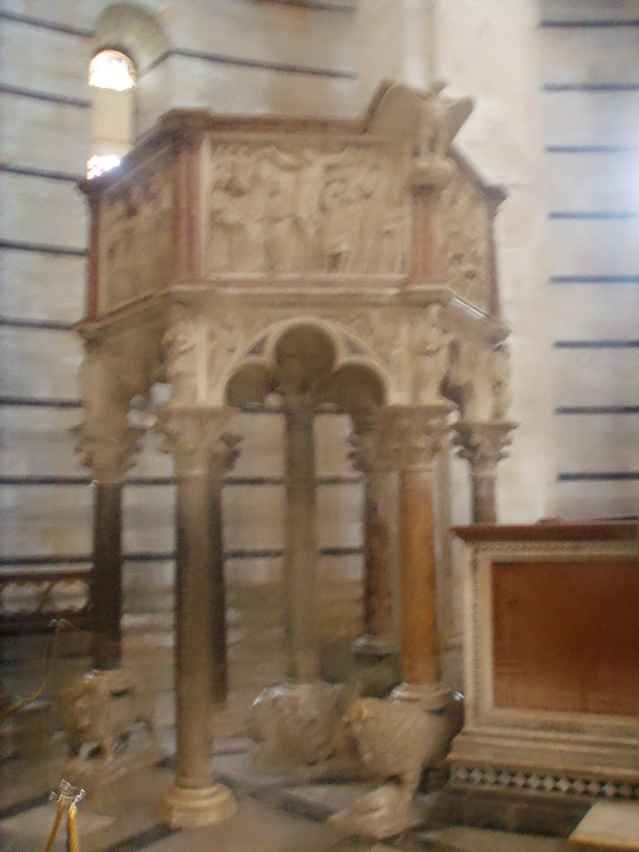 Baptistery pulpit by Nicola Pisano, 1260 — Pisa Baptistery