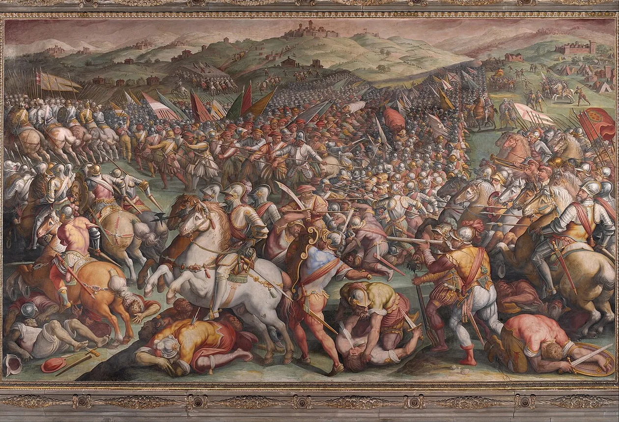 Vasari's Battle of Marciano in Val di Chiana, Salone dei Cinquecento, Palazzo Vecchio