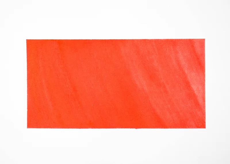 Red color-field rectangle on white ground — illustrative reference for Rothko's 1949 breakthrough into floating colour bands