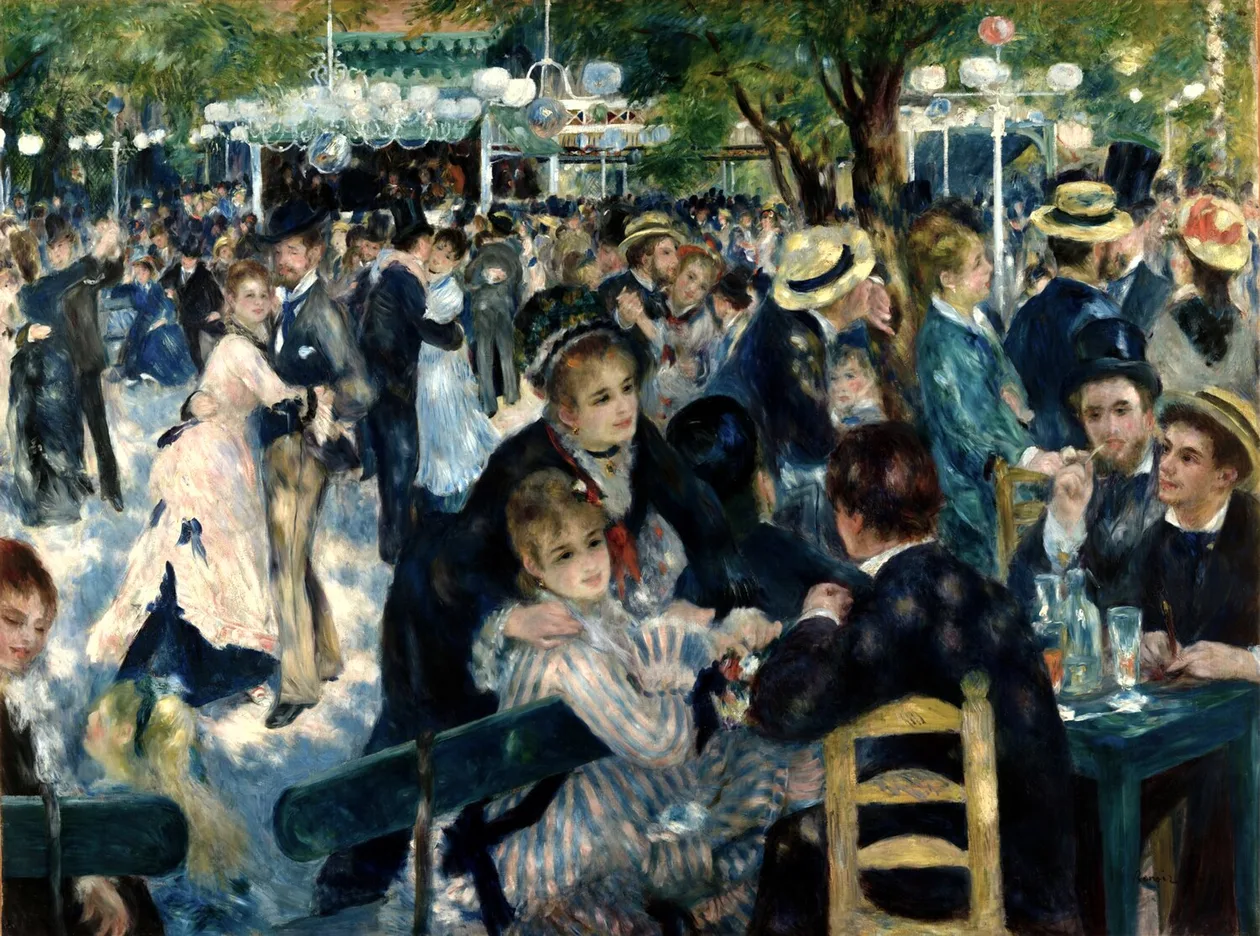 Pierre-Auguste Renoir — Bal du moulin de la Galette, outdoor dance scene