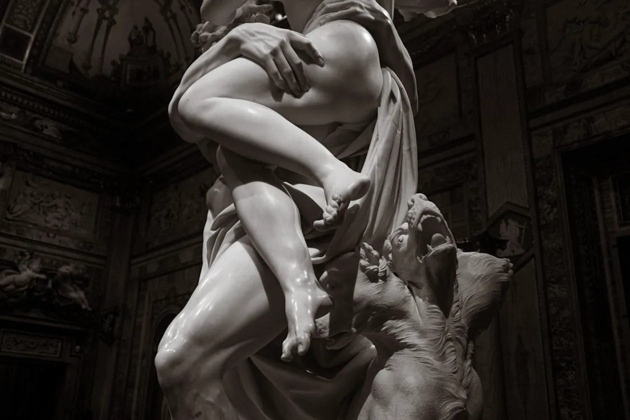 Bernini marble sculpture detail — The Rape of Proserpina, Galleria Borghese, Rome