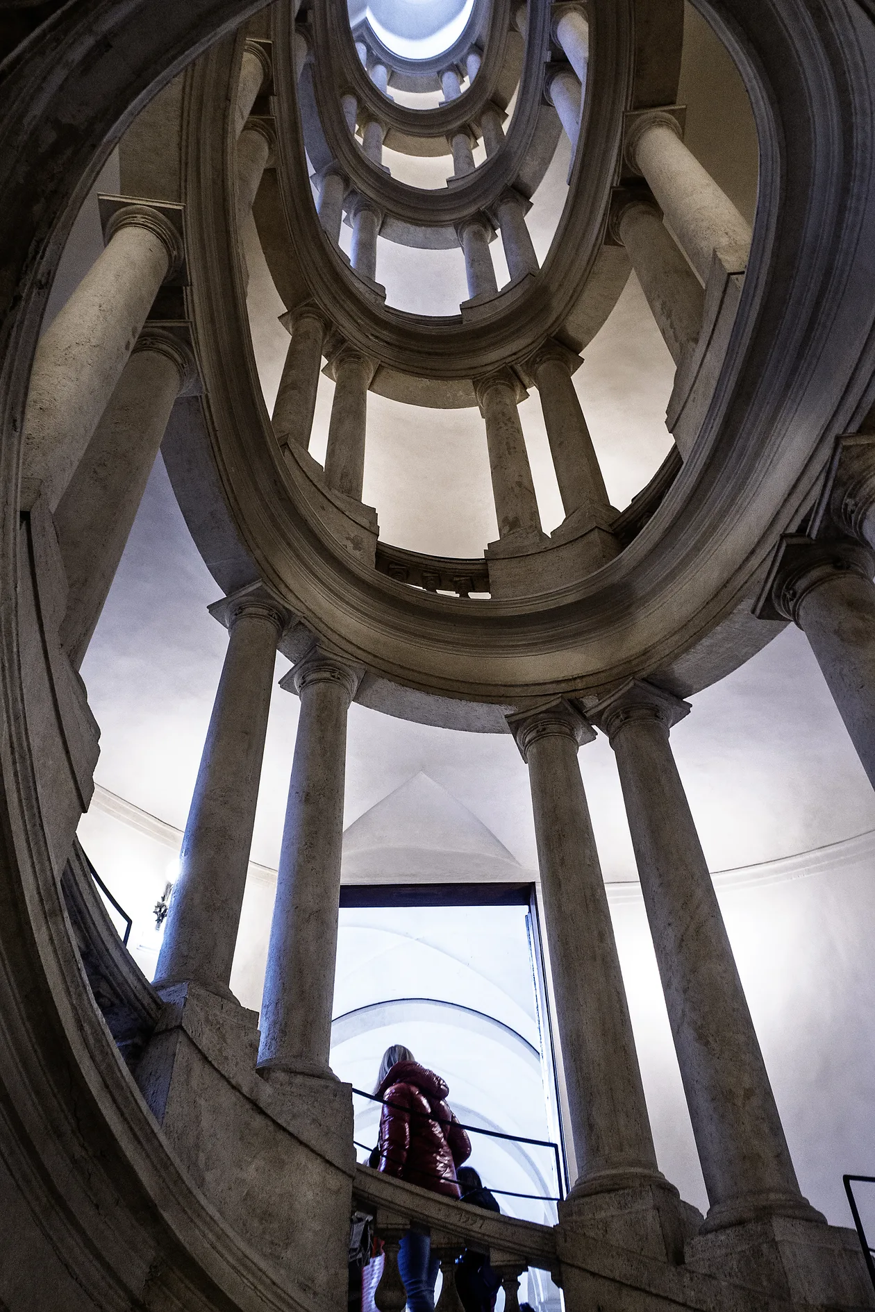 Borromini's oval helical staircase at Palazzo Barberini, Rome