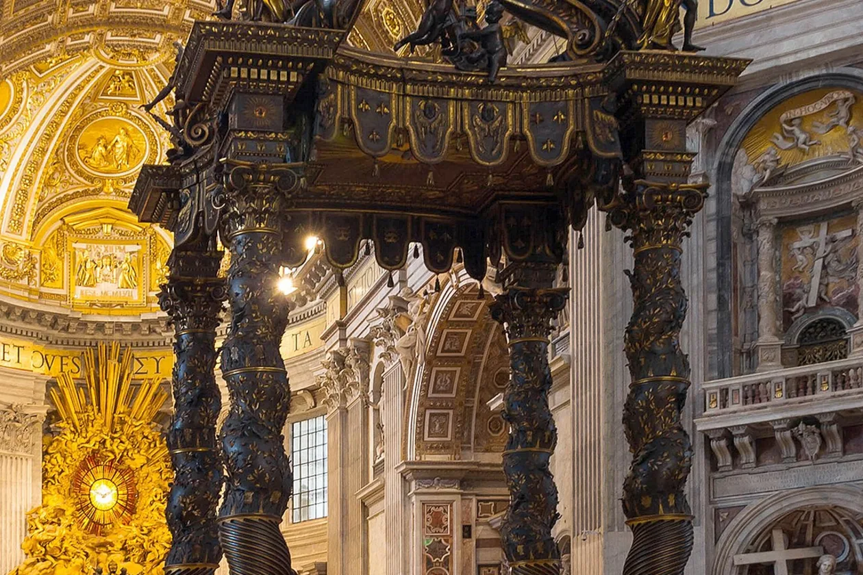 Bernini — Baldachin, 1634, over the papal altar in St Peter's Basilica
