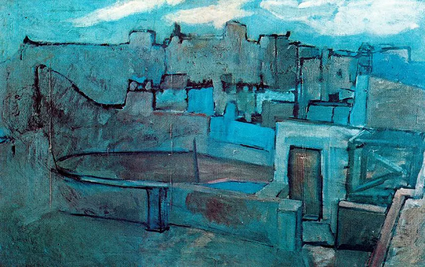 Picasso — Rooftops of Barcelona, Blue Period