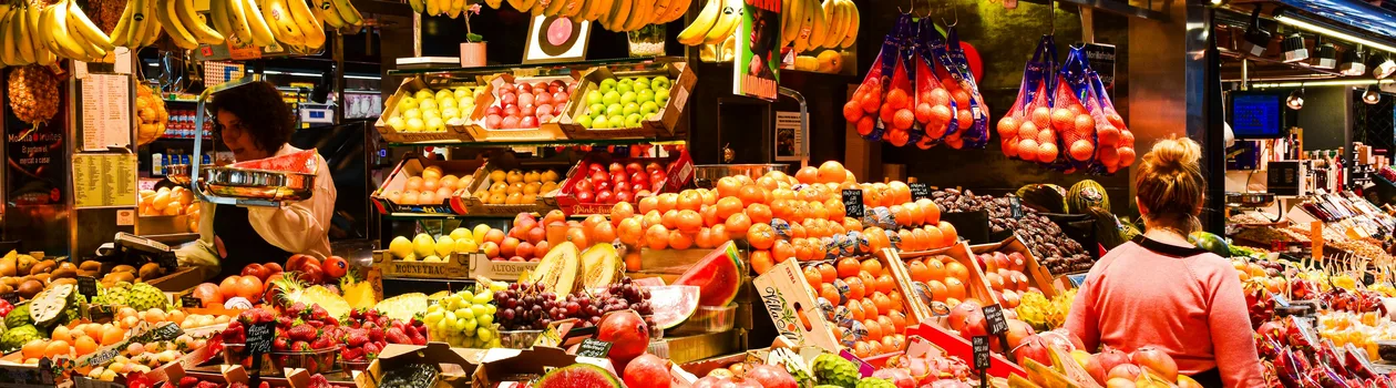 La Boqueria market stall in Barcelona
