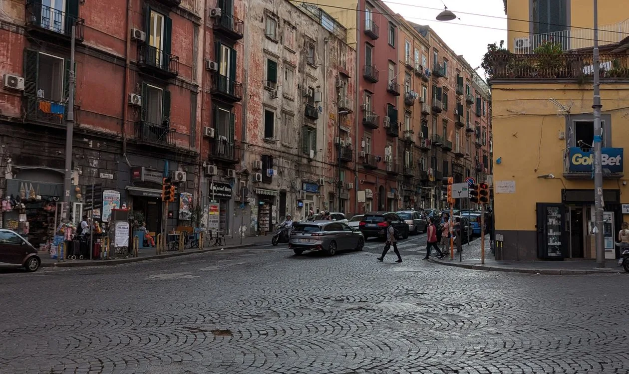 A street in Naples's historic centre near the Sansevero Chapel