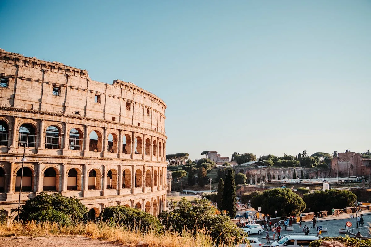 Colosseum exterior at golden hour