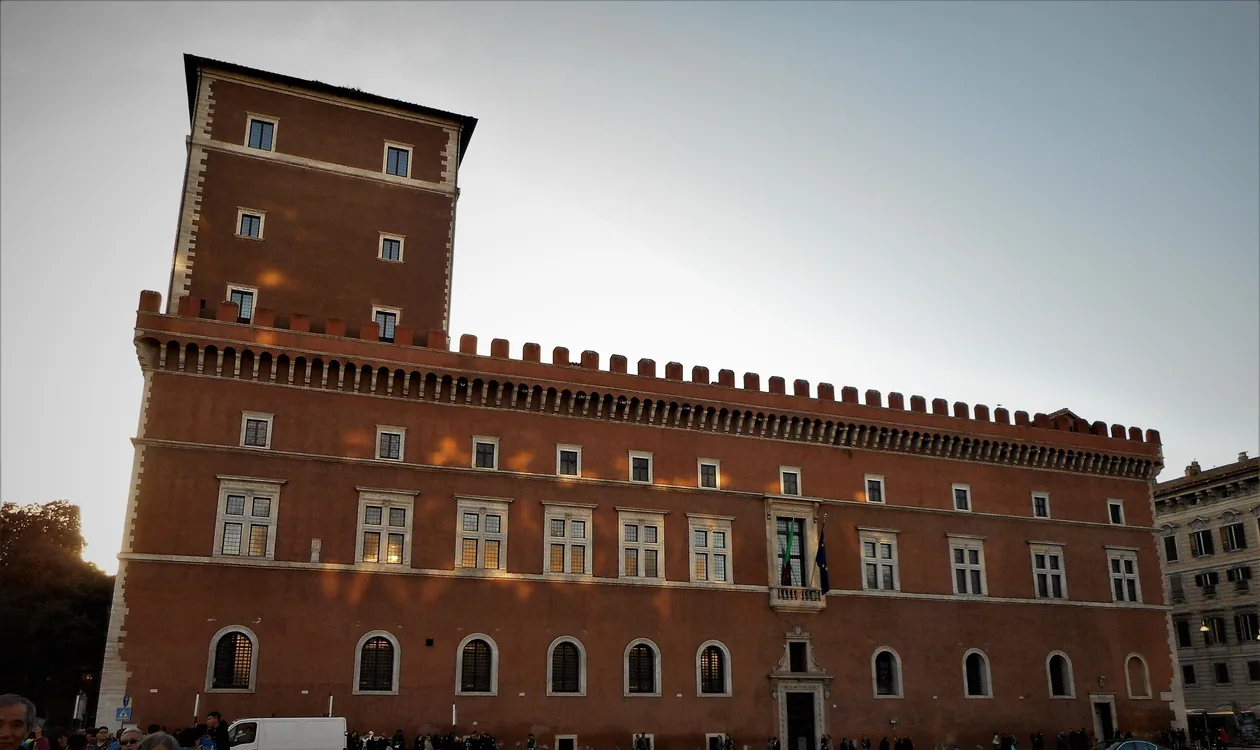 Palazzo Venezia Renaissance façade on Piazza Venezia