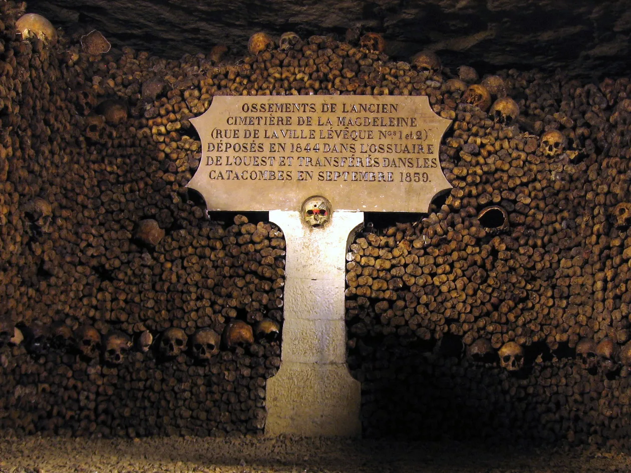 Paris Catacombs ossuary bone walls